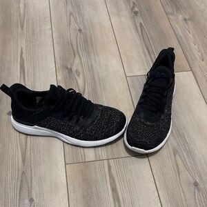 APL size 7 black sparkle sneakers